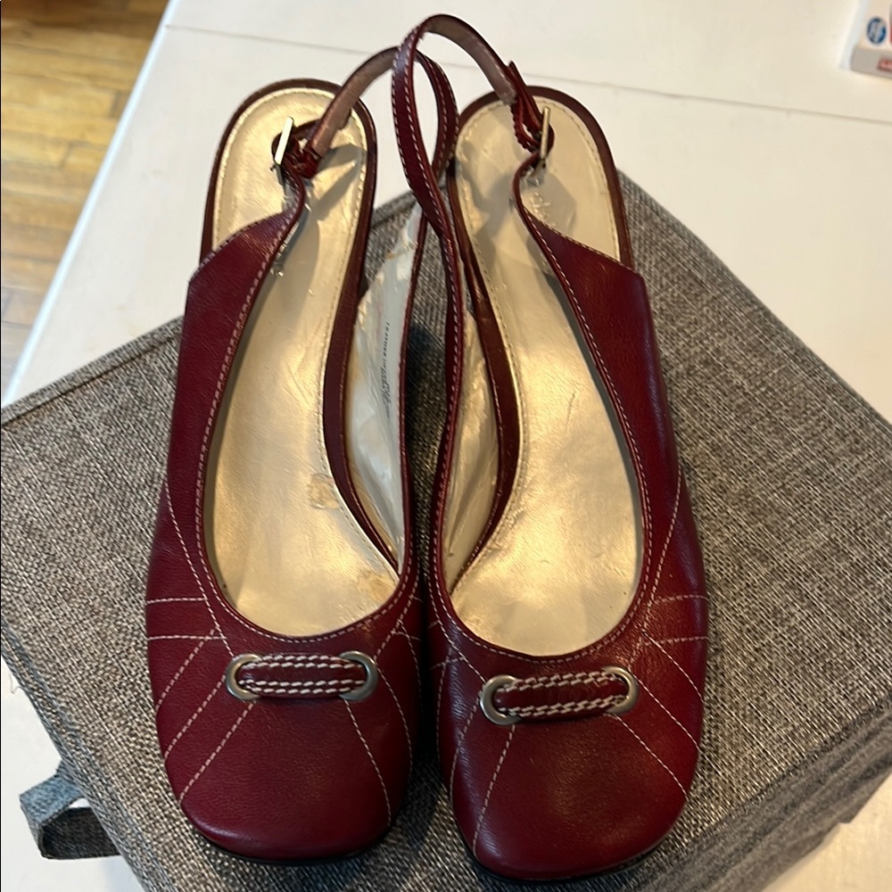 Elegant Red Slingback Women's Shoes